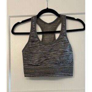 Under Control Gray Mesh Racerback Sports Bra Women’s Large W/ Word Motivate